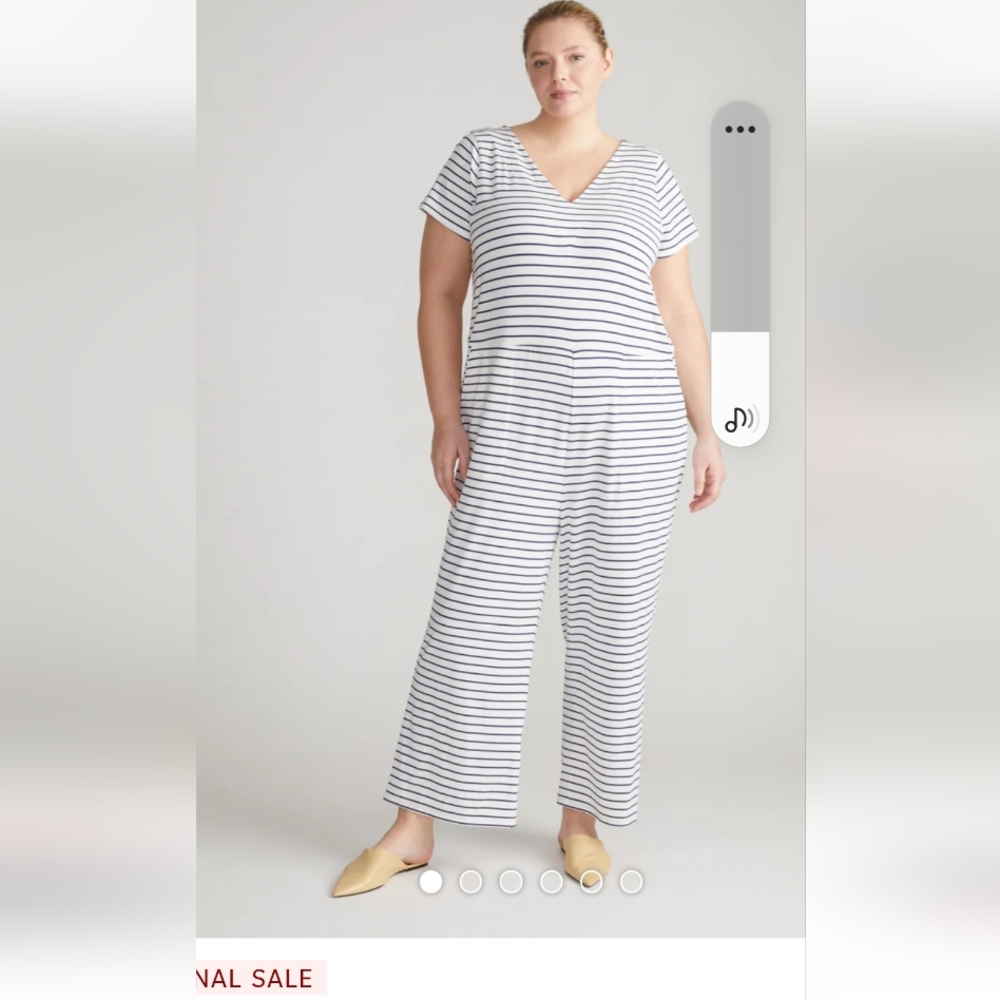 NWT Universal Standard Striped V-Neck Jumpsuit